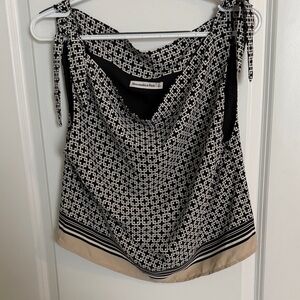 Abercrombie & Fitch Black and Cream Patterned Camisole